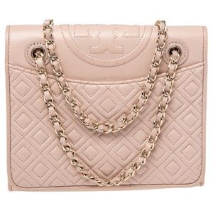 Tory Burch Fleming Medium Shoulder Bag - Blush with gold chain